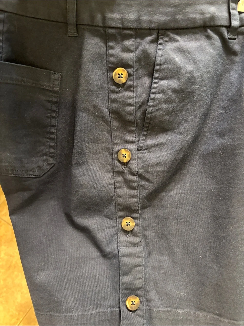 J. Jill Navy Button-Trim Women’s Shorts - Picture 7 of 7